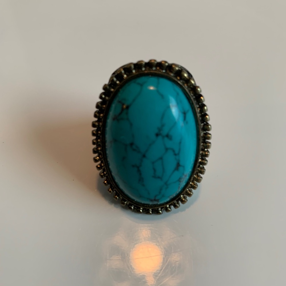 Turquoise Boho Statement Ring - Picture 2 of 3